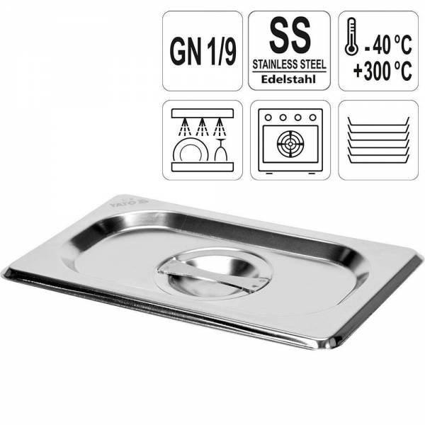 YATO Gastronorm Deckel für Behälter Edelstahl 1/9