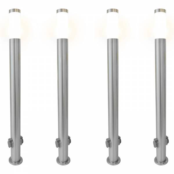 Bundle 4x Grafner XXL Edelstahl-Wegleuchte/Standleuchte mit Steckdose WL10492(4x 16479)