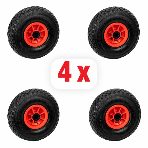 4er Bundle Grafner FlatFree Sackkarren/Bollerwagenrad 3.00-4PU (4 x 16830)
