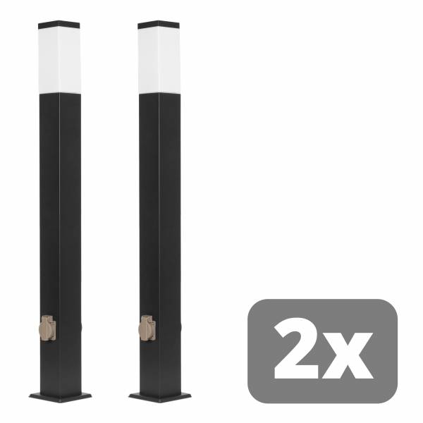 2x Grafner Wegleuchte/Standleuchte 100cm anthrazit Steckdose WL10799 (2x 20517)