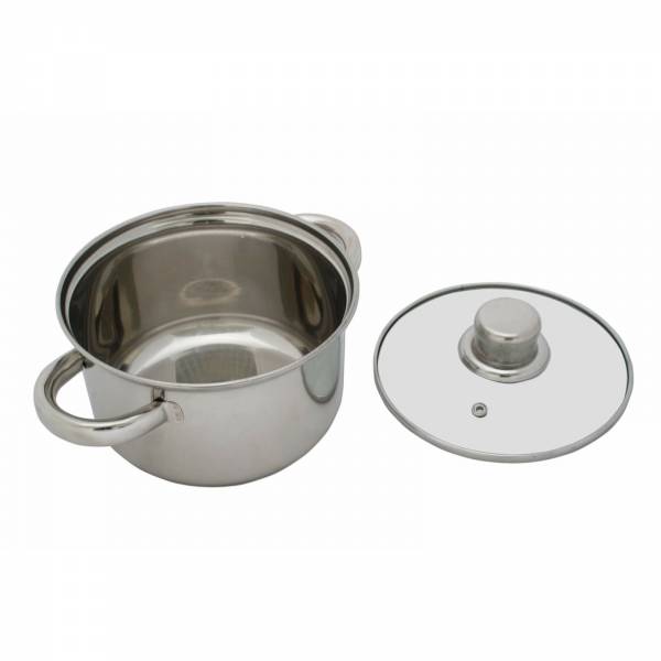 Bestcooking Edelstahl Kochtopf mit Glasdeckel | 5,2 Liter | Ø 24 cm | 613-741304