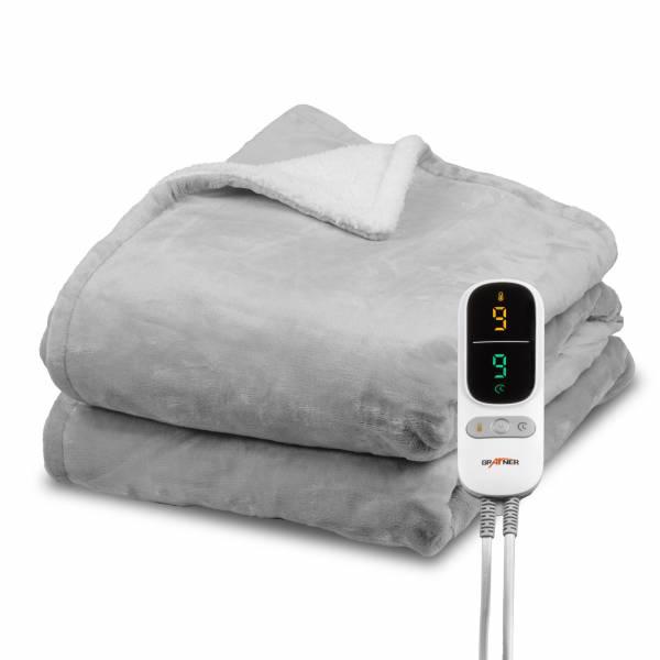 Grafner Wärmedecke Sherpa Fleece 200 x 180 cm WD11189 Grau